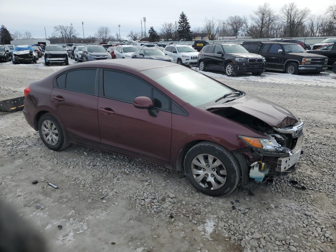 2012 Honda Civic VIN 19XFB2F57CE099303 Copart auction photo, front end damage thumbnail 4