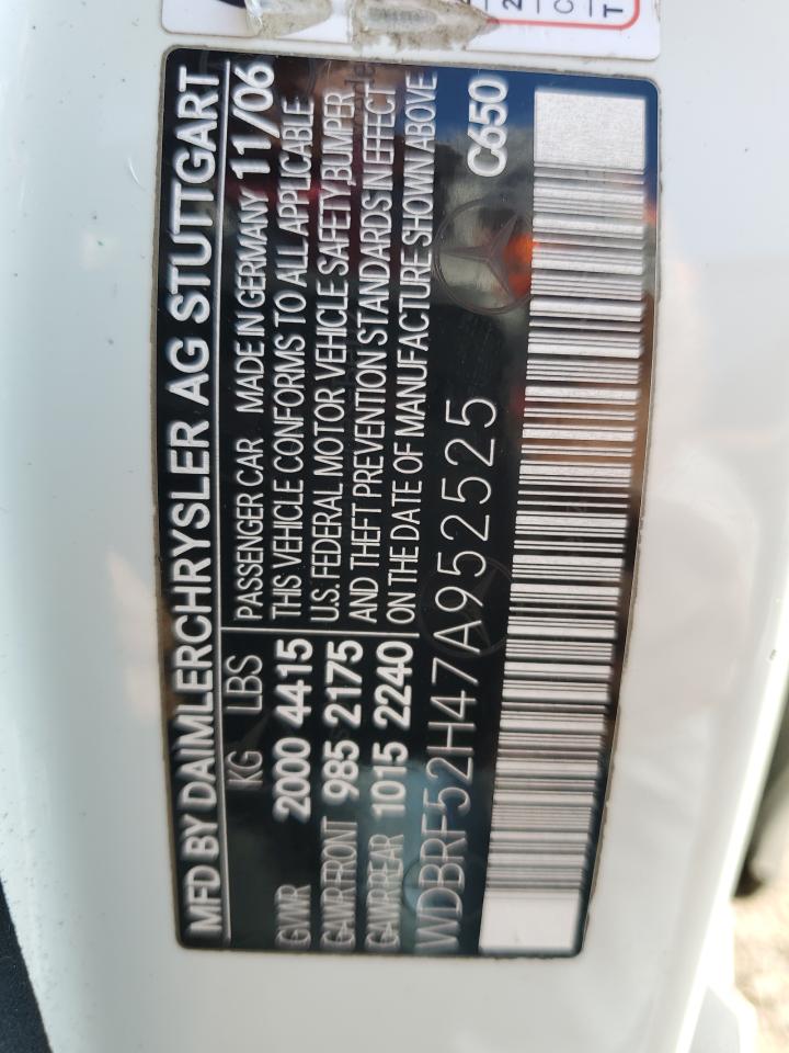 2007 Mercedes-Benz C-klasse VIN WDBRF52H47A952525 Copart auction photo, front end / side damage thumbnail 14