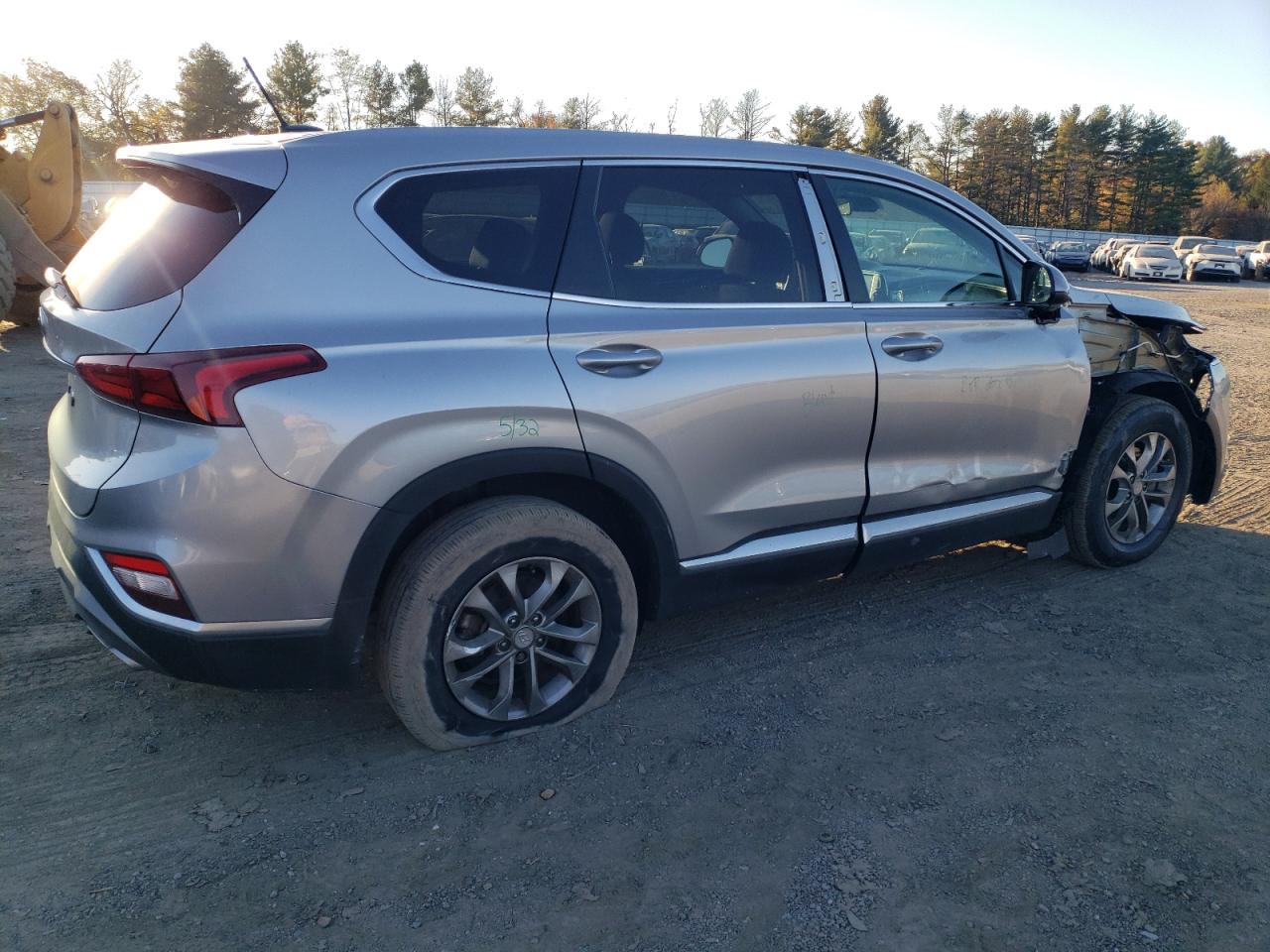2020 Hyundai Santa Fe VIN 5NMS23AD7LH297682 Copart auction photo, front end / side damage thumbnail 3