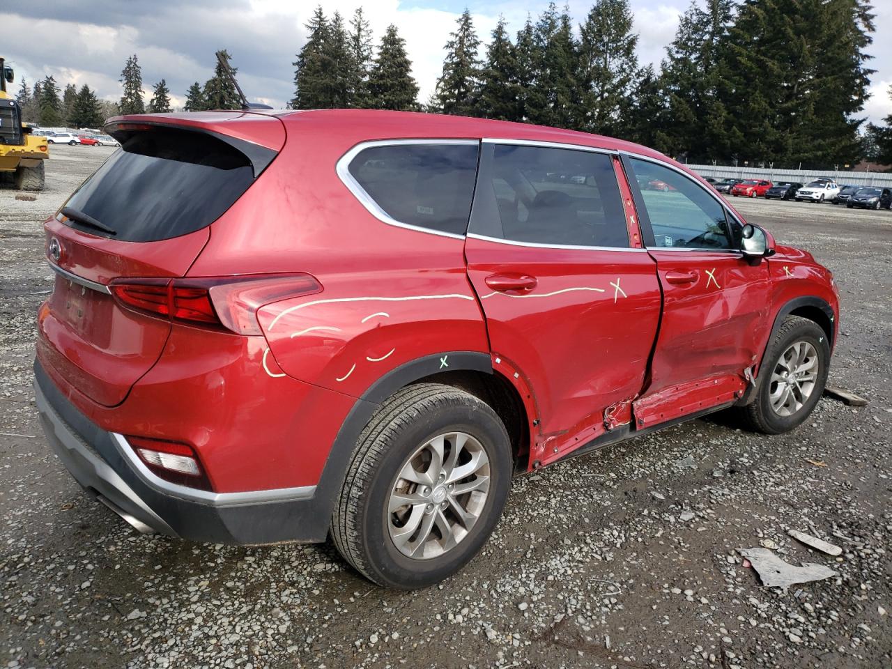 2020 Hyundai Santa Fe VIN 5NMS23AD4LH164233 Copart auction photo, front end / side damage thumbnail 3