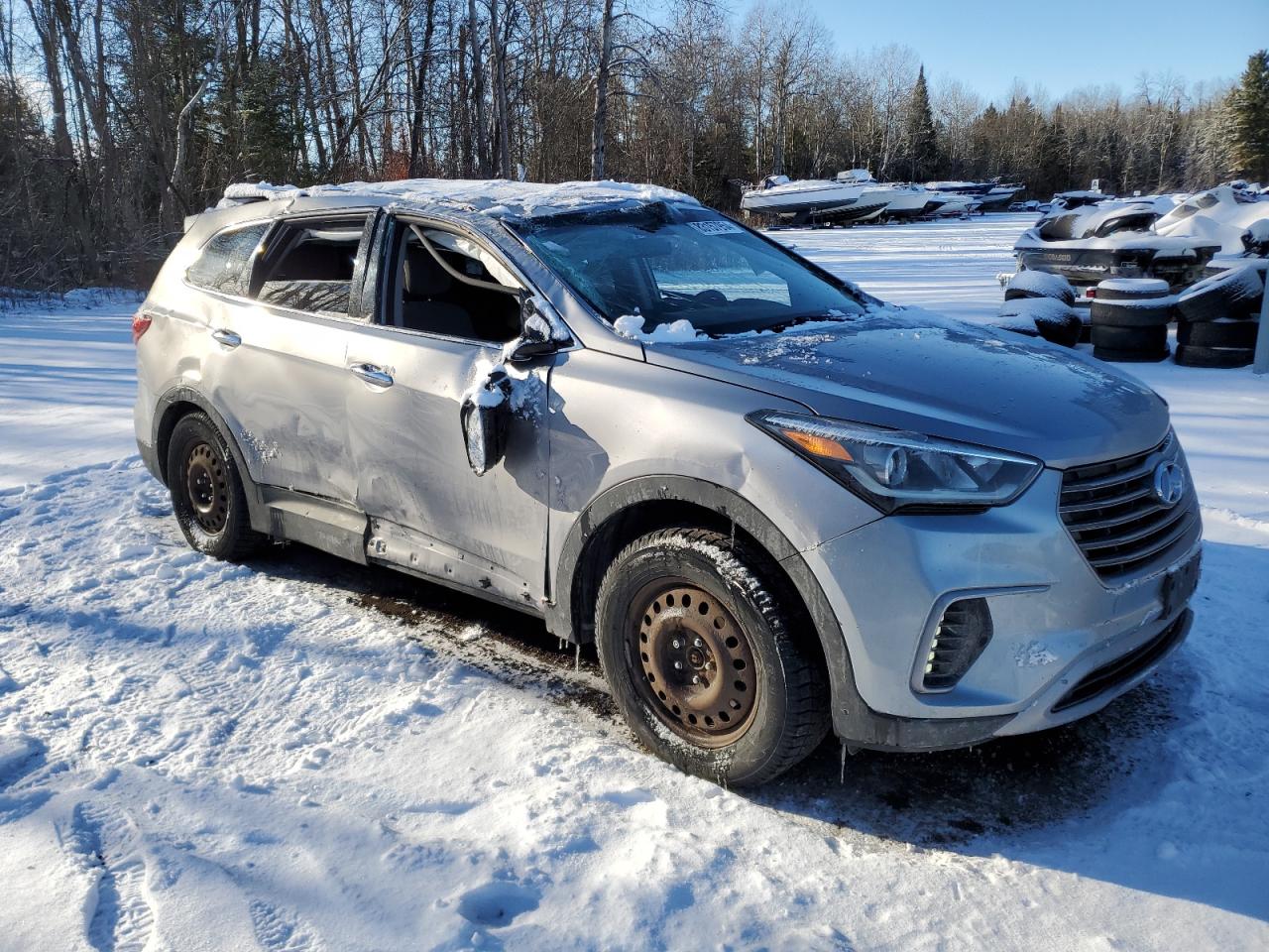 2017 Hyundai Santa Fe VIN KM8SM4HF3HU193497 Copart auction photo, rollover damage thumbnail 4