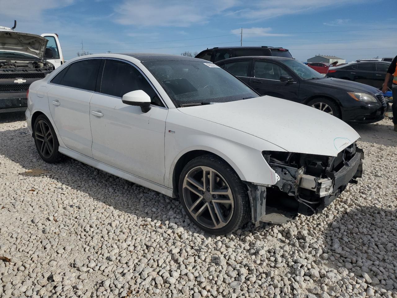 2017 Audi A3 VIN WAUGUGFF7H1046600 Copart auction photo, front end / rear end damage thumbnail 4
