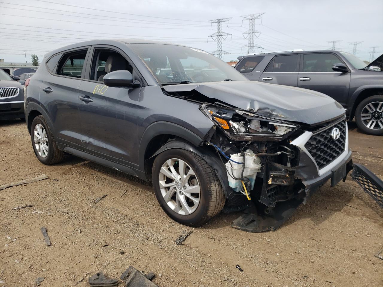 2019 Hyundai Tucson VIN KM8J2CA41KU863656 Copart auction photo, all over damage thumbnail 4