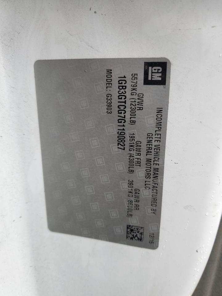 2016 Chevrolet Express VIN 1GB3GTCG7G1190827 Copart auction photo, mechanical damage thumbnail 12