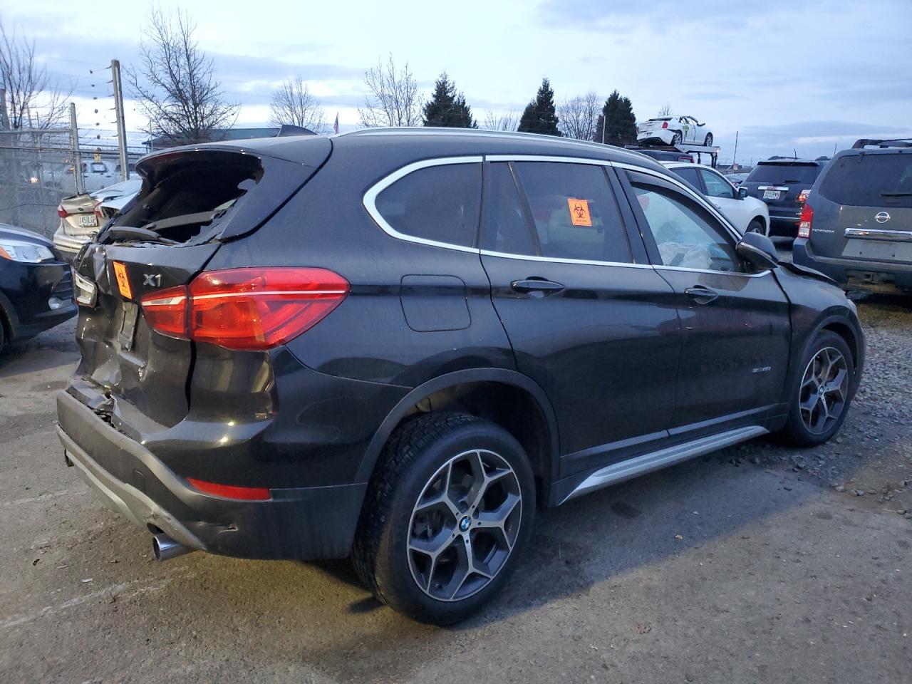2018 BMW X1 VIN WBXHU7C37J5H40029 Copart auction photo, all over damage thumbnail 3