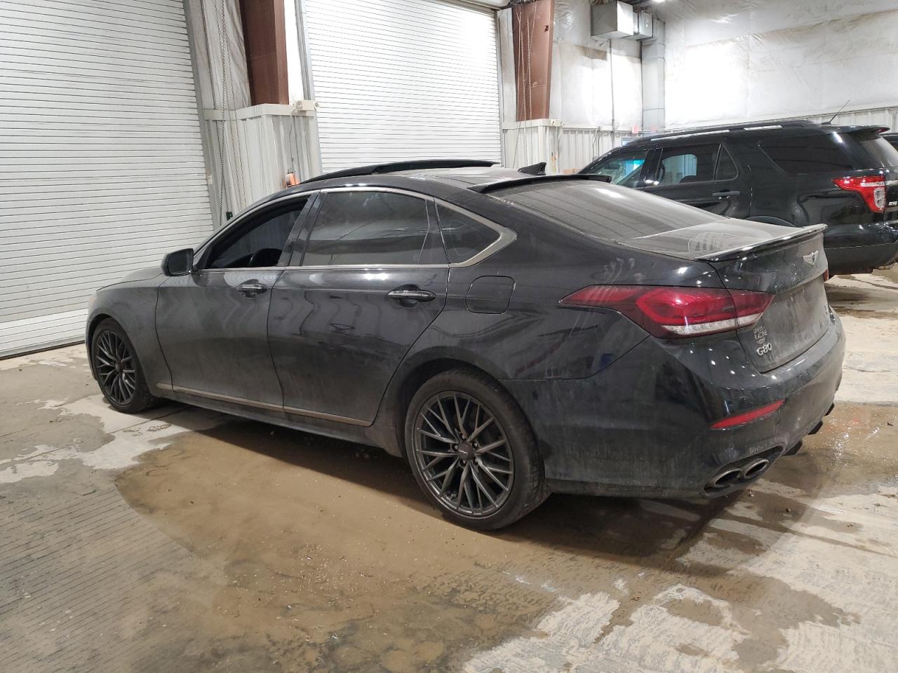 2018 Genesis G80 VIN KMHGN4JB9JU248356 Copart auction photo, undercarriage / front end damage thumbnail 2