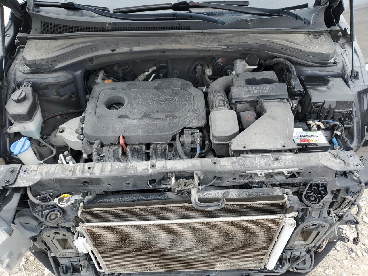 2019 Hyundai Santa Fe VIN 5NMS23ADXKH002248 Copart auction photo, front end / side damage thumbnail 12