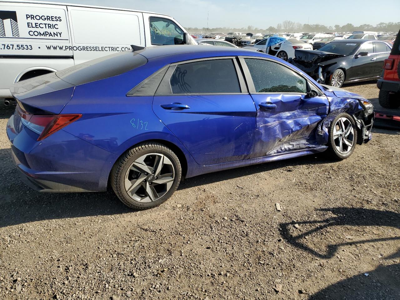 2023 Hyundai Elantra VIN KMHLS4AG7PU479638 Copart auction photo, front end / side damage thumbnail 3