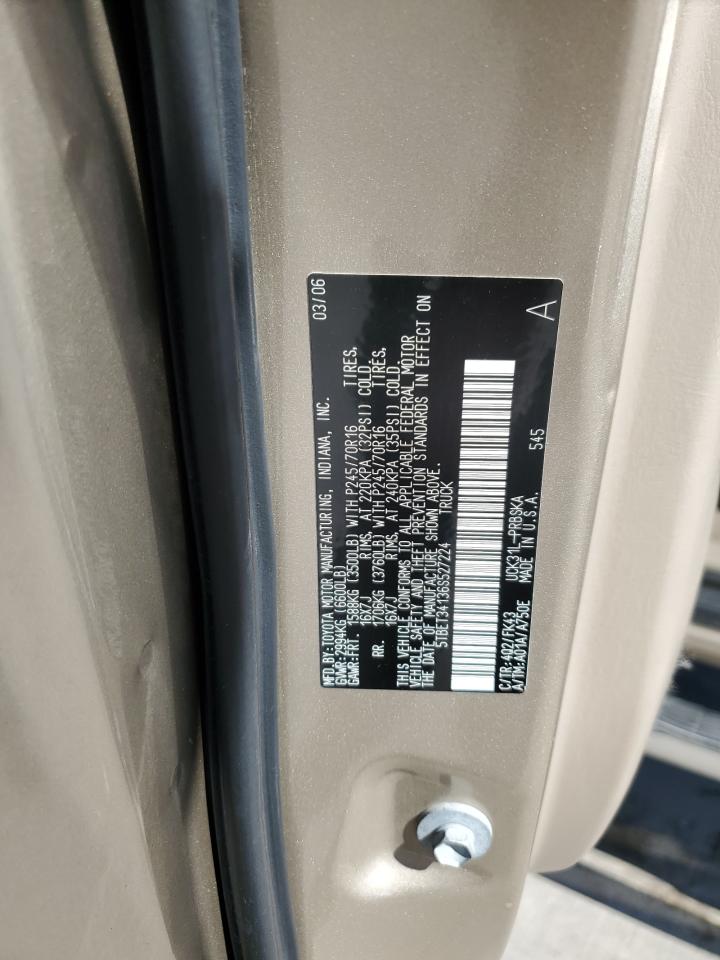 2006 Toyota Tundra VIN 5TBET34136S527224 Copart auction photo, front end / top/roof damage thumbnail 13