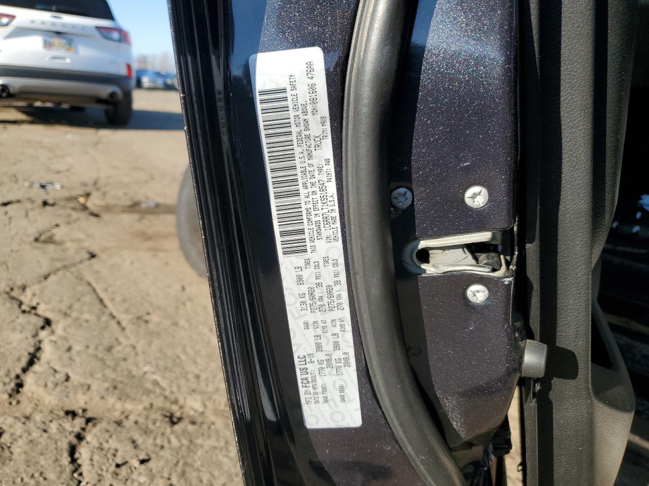 2019 RAM 1500 VIN 1C6RR7LT1KS518547 Copart auction photo, front end / side damage thumbnail 13