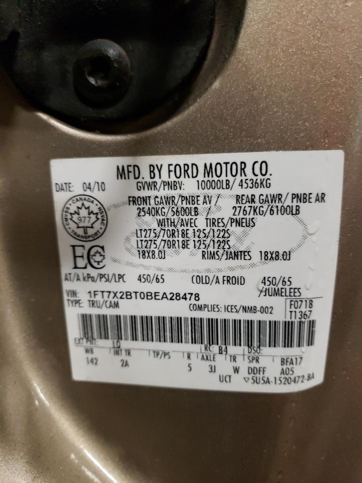 2011 Ford F250 VIN 1FT7X2BT0BEA28478 Copart auction photo, rollover damage thumbnail 13