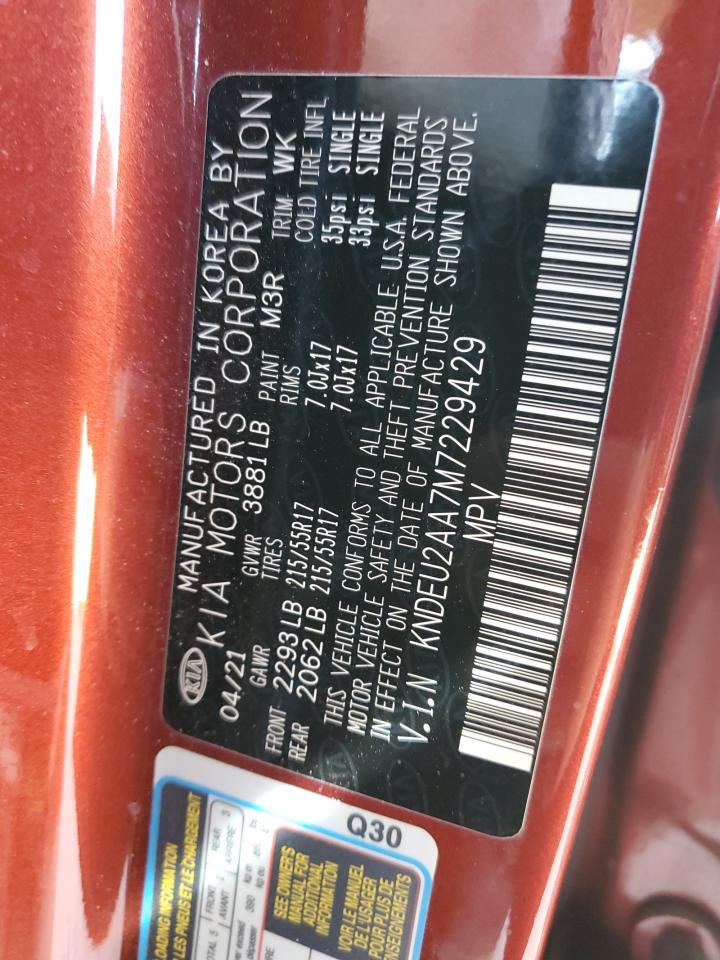 2021 KIA Seltos VIN KNDEU2AA7M7229429 Copart auction photo, front end damage thumbnail 13