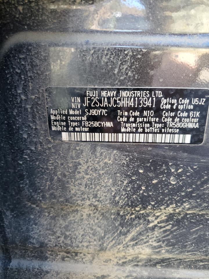 2017 Subaru Forester VIN JF2SJAJC5HH413941 Copart auction photo, all over / all over damage thumbnail 13