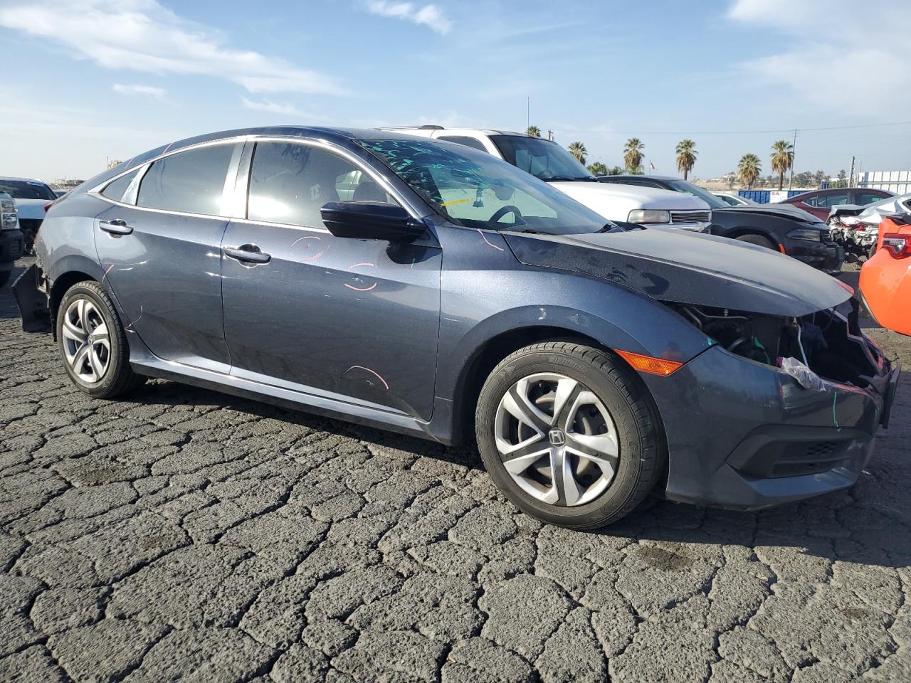 2018 Honda Civic VIN 2HGFC2F5XJH606856 Copart auction photo, rear end / side damage thumbnail 4