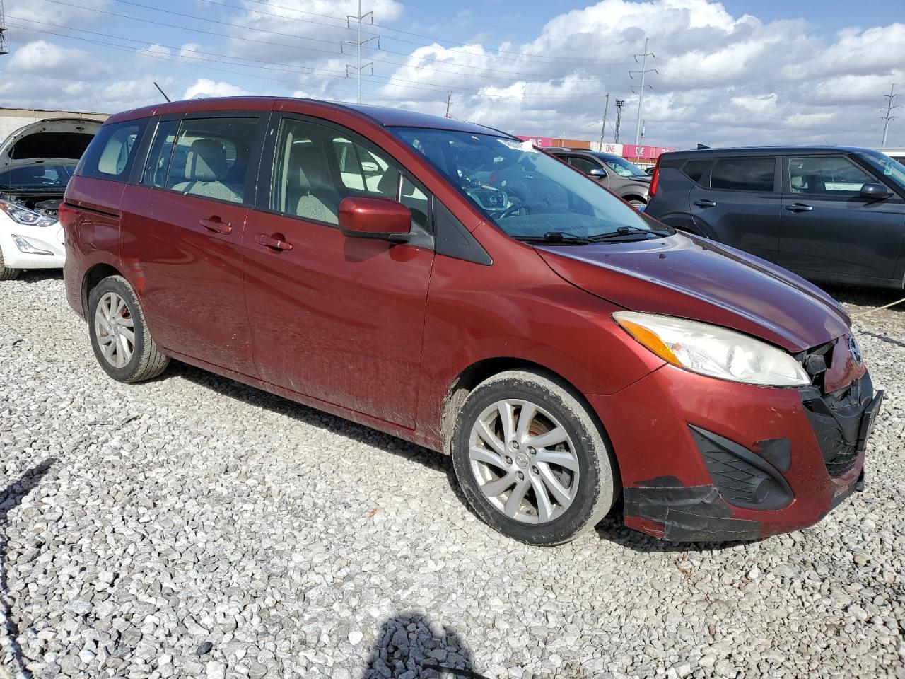 2012 Mazda 5 VIN JM1CW2BL2C0120482 Copart auction photo, front end damage thumbnail 4