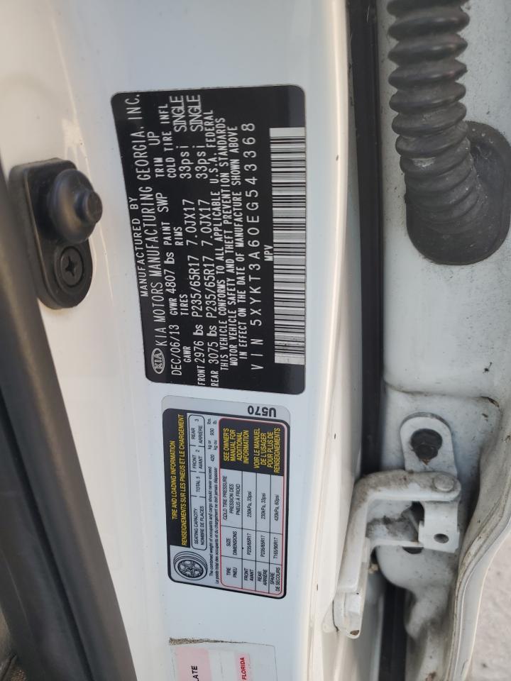 2014 KIA Sorento VIN 5XYKT3A60EG543368 Copart auction photo, front end damage thumbnail 14