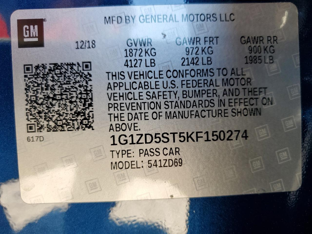 2019 Chevrolet Malibu VIN 1G1ZD5ST5KF150274 Copart auction photo, front end damage thumbnail 13