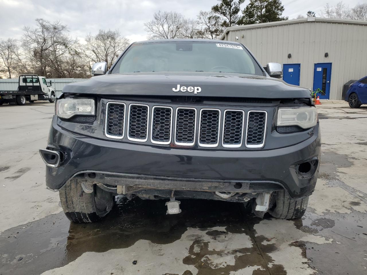 2014 Jeep Grand Cherokee VIN 1C4RJECGXEC227390 Copart auction photo, front end / undercarriage damage thumbnail 5