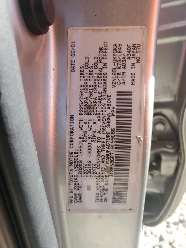 2001 Toyota 4Runner VIN JT3HN86R719059086 Copart auction photo, front end damage thumbnail 13