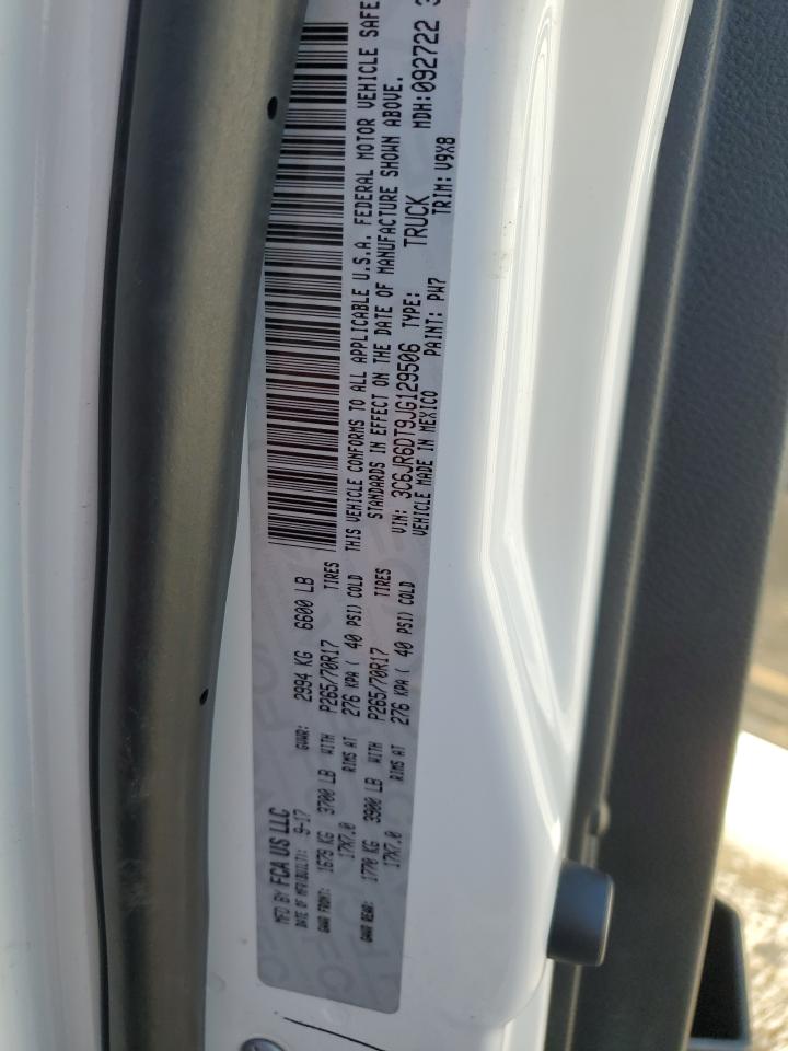 2018 RAM 1500 VIN 3C6JR6DT9JG129506 Copart auction photo, front end damage thumbnail 14