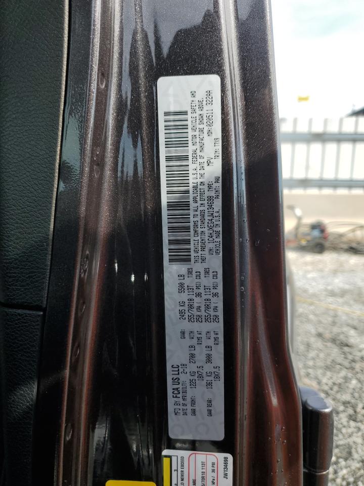 2018 Jeep Wrangler VIN 1C4HJXEG4JW134698 Copart auction photo, side damage thumbnail 12