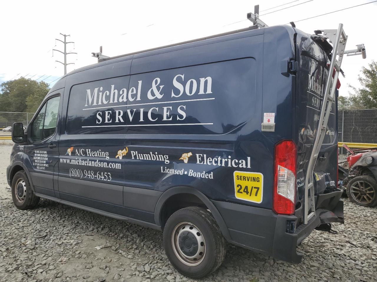 2022 Ford Transit VIN 1FTBR1C80NKA49636 Copart auction photo, rear end damage thumbnail 2