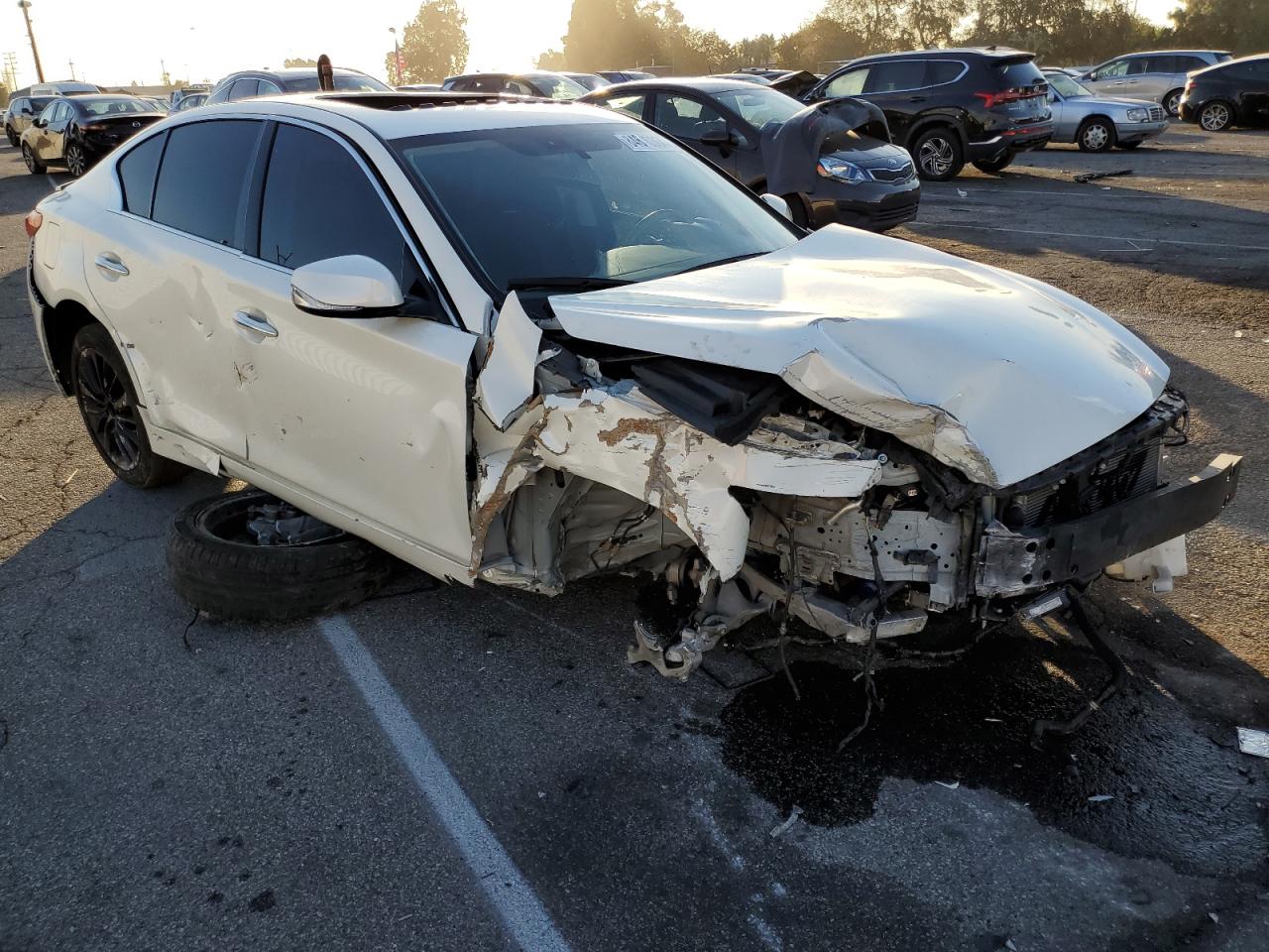 2019 Infiniti Q50 VIN JN1EV7APXKM540241 Copart auction photo, all over damage thumbnail 4