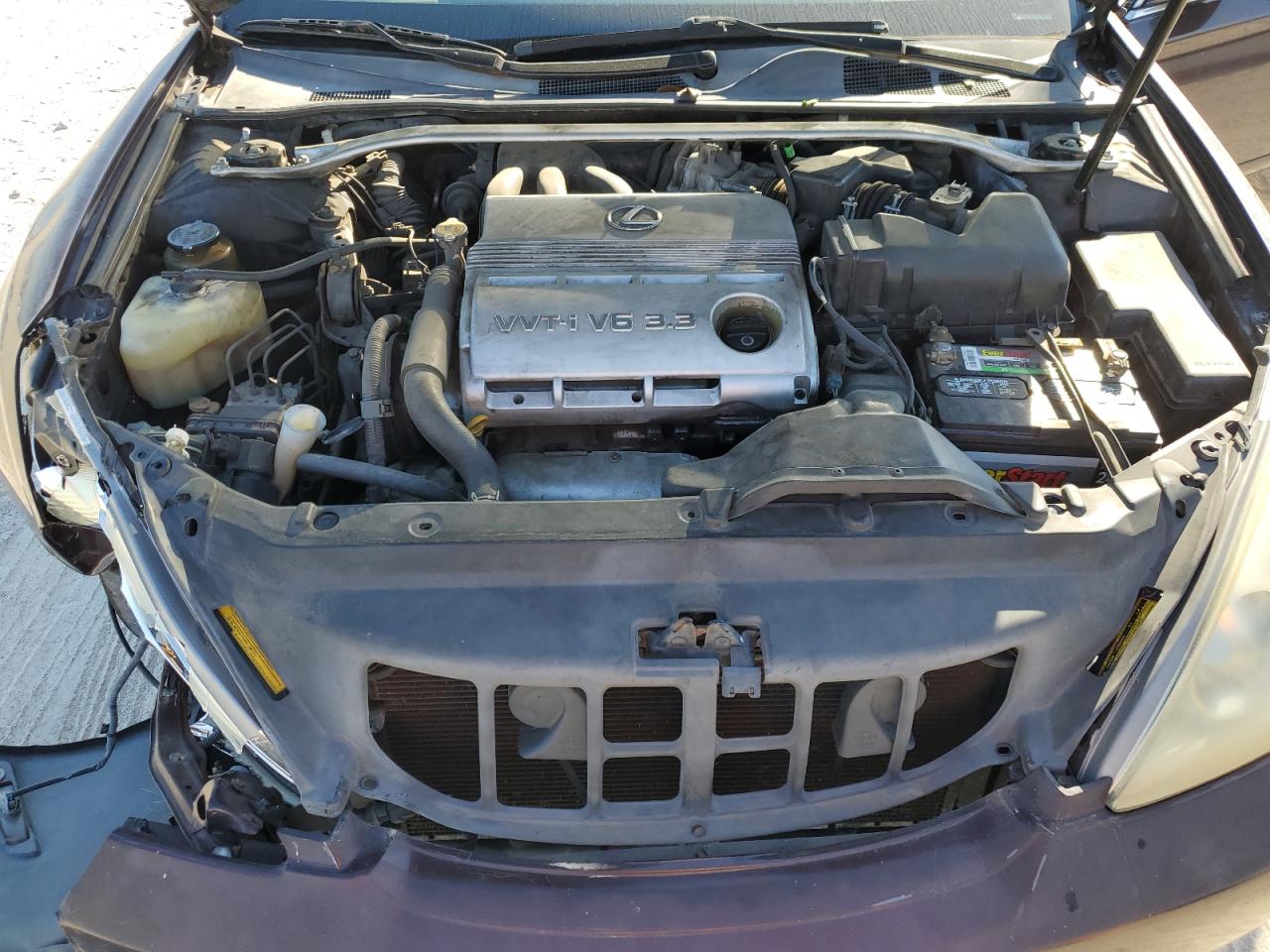 2004 Lexus ES VIN JTHBA30G340021837 Copart auction photo, front end / side damage thumbnail 11