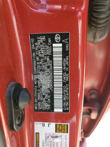 2010 Toyota Prius VIN JTDKN3DU2A0166403 Copart auction photo, front end / side damage thumbnail 12