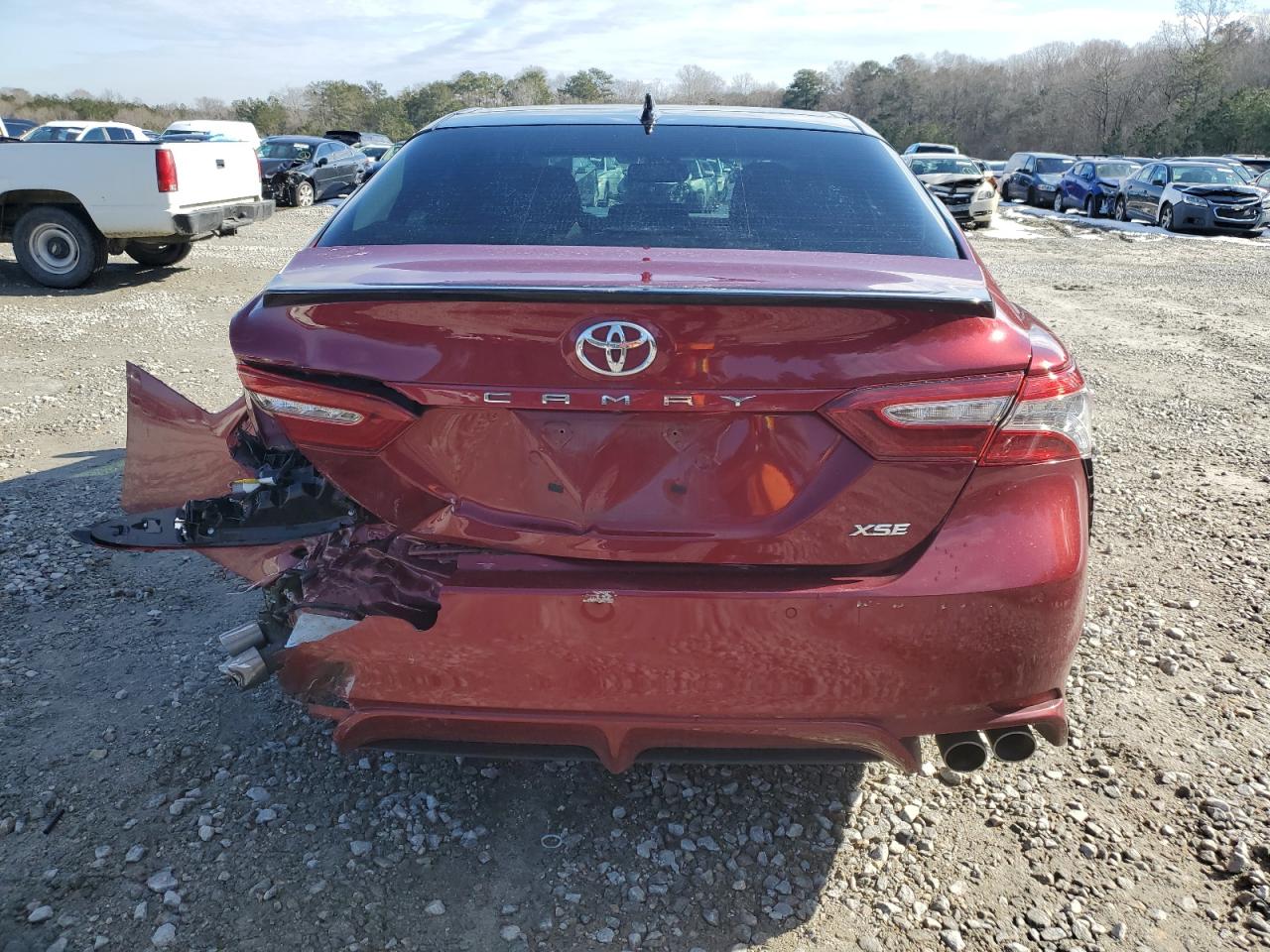 2018 Toyota Camry VIN 4T1B61HK1JU668351 Copart auction photo, rear end / front end damage thumbnail 6
