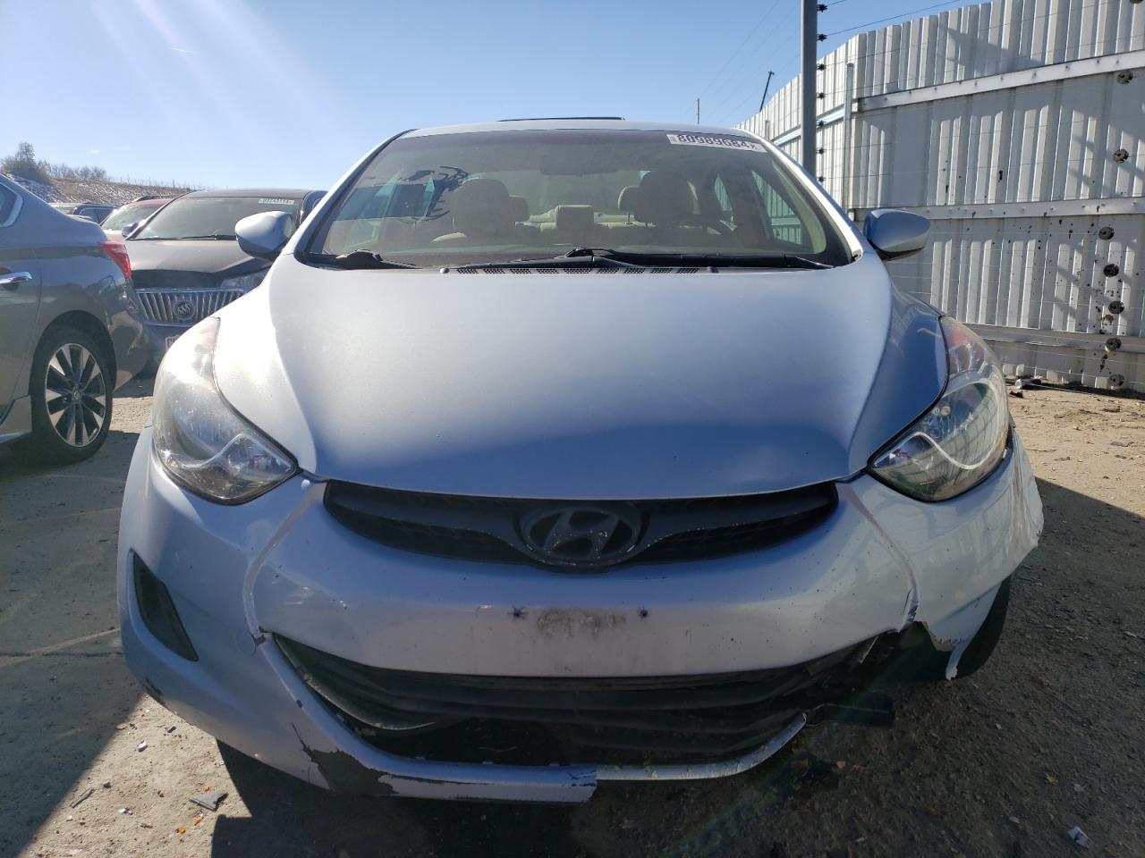 2011 Hyundai Elantra VIN KMHDH4AE9BU111407 Copart auction photo, front end / hail damage thumbnail 5