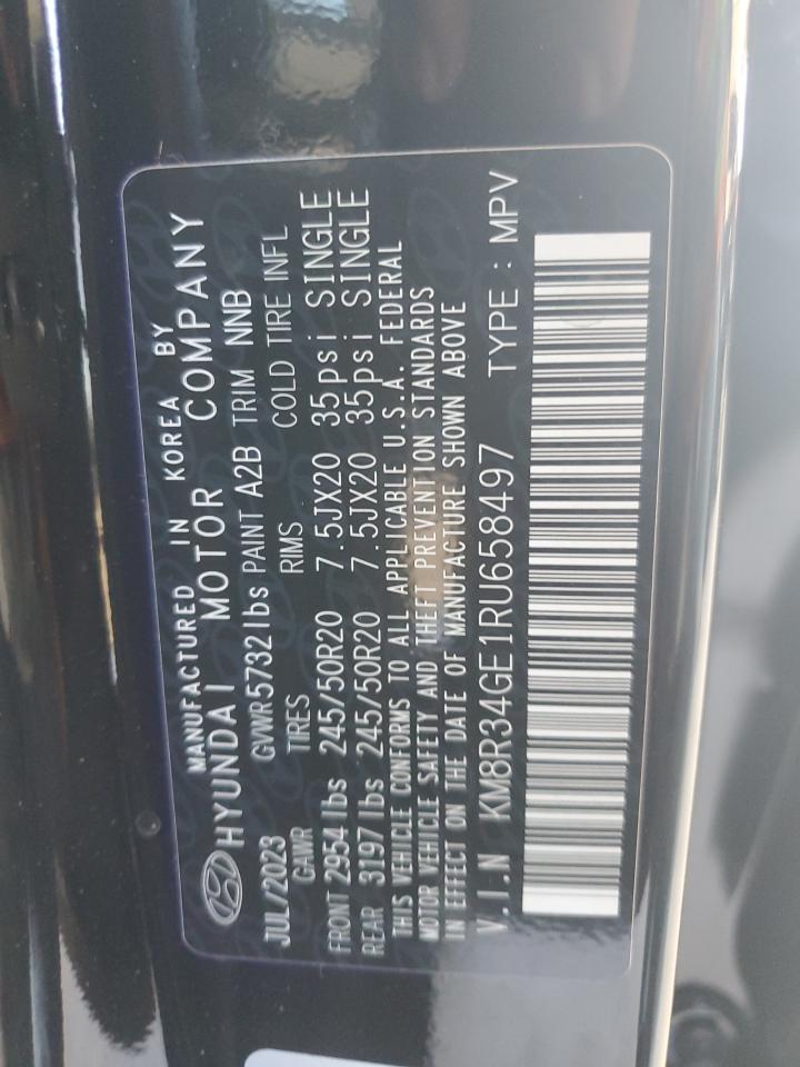 2024 Hyundai Palisade VIN KM8R34GE1RU658497 Copart auction photo, side / rear end damage thumbnail 13