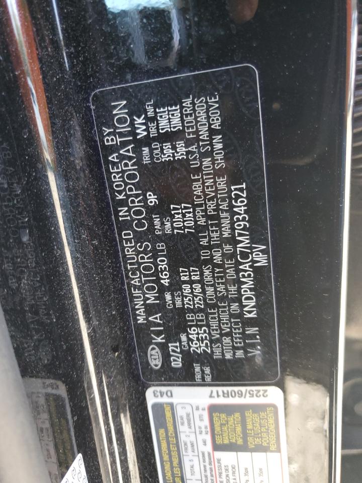 2021 KIA Sportage VIN KNDPM3AC7M7934621 Copart auction photo, front end / undercarriage damage thumbnail 14