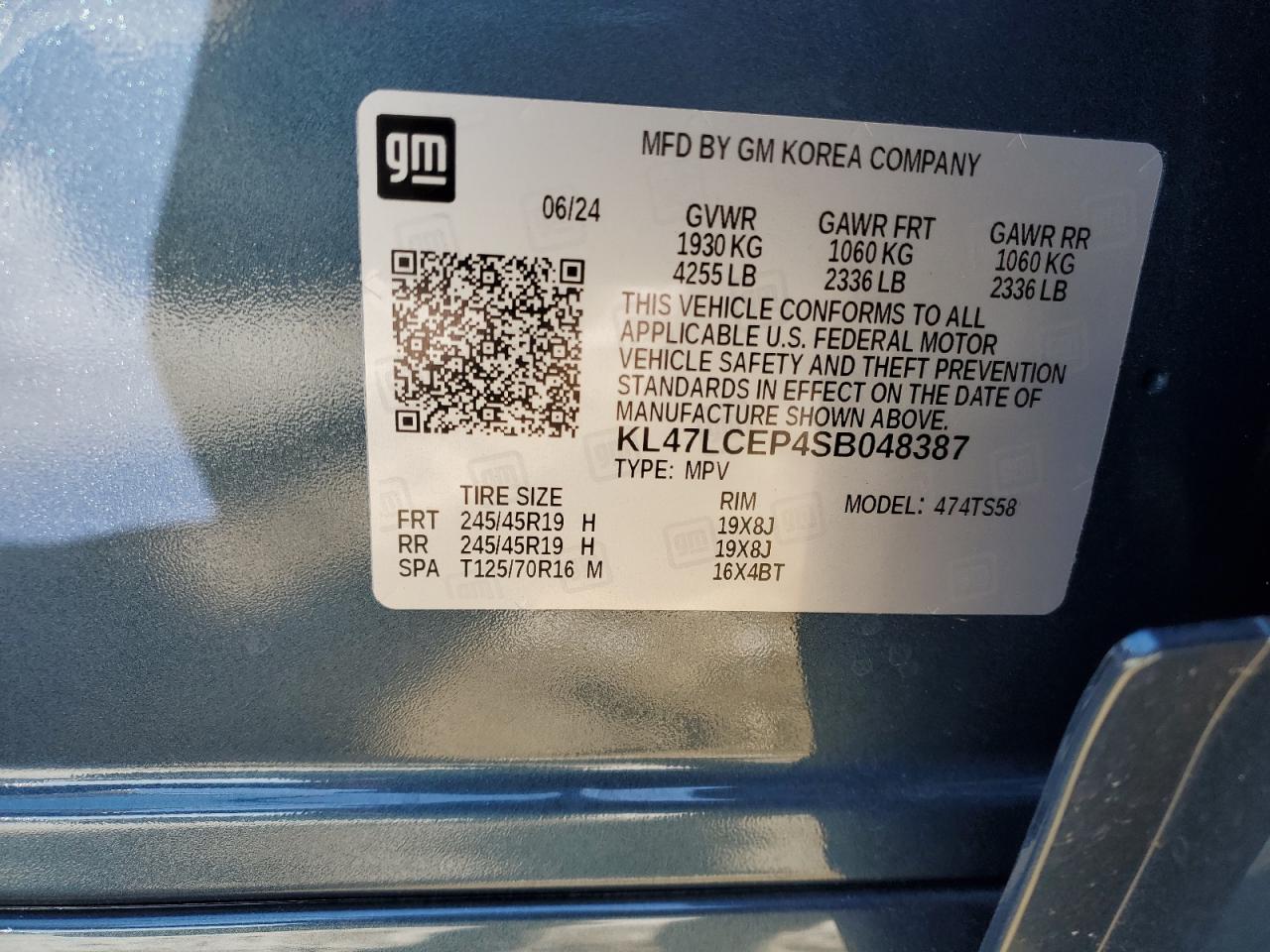 2025 Buick Envista VIN KL47LCEP4SB048387 Copart auction photo, side / rear end damage thumbnail 14