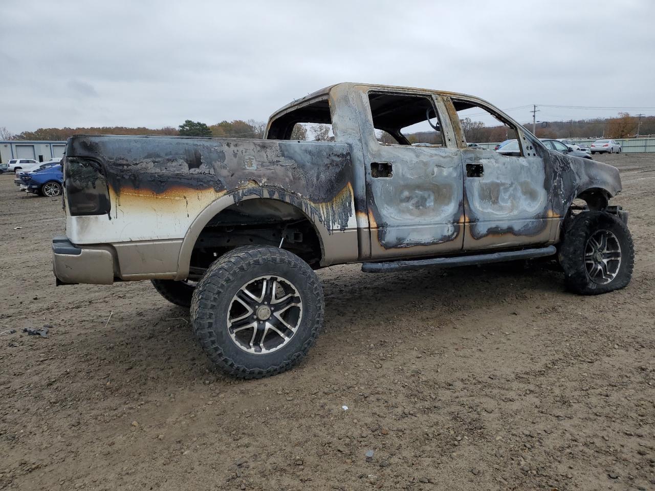2005 Ford F-150 VIN 1FTPW14575KC37184 Copart auction photo, burn damage thumbnail 3
