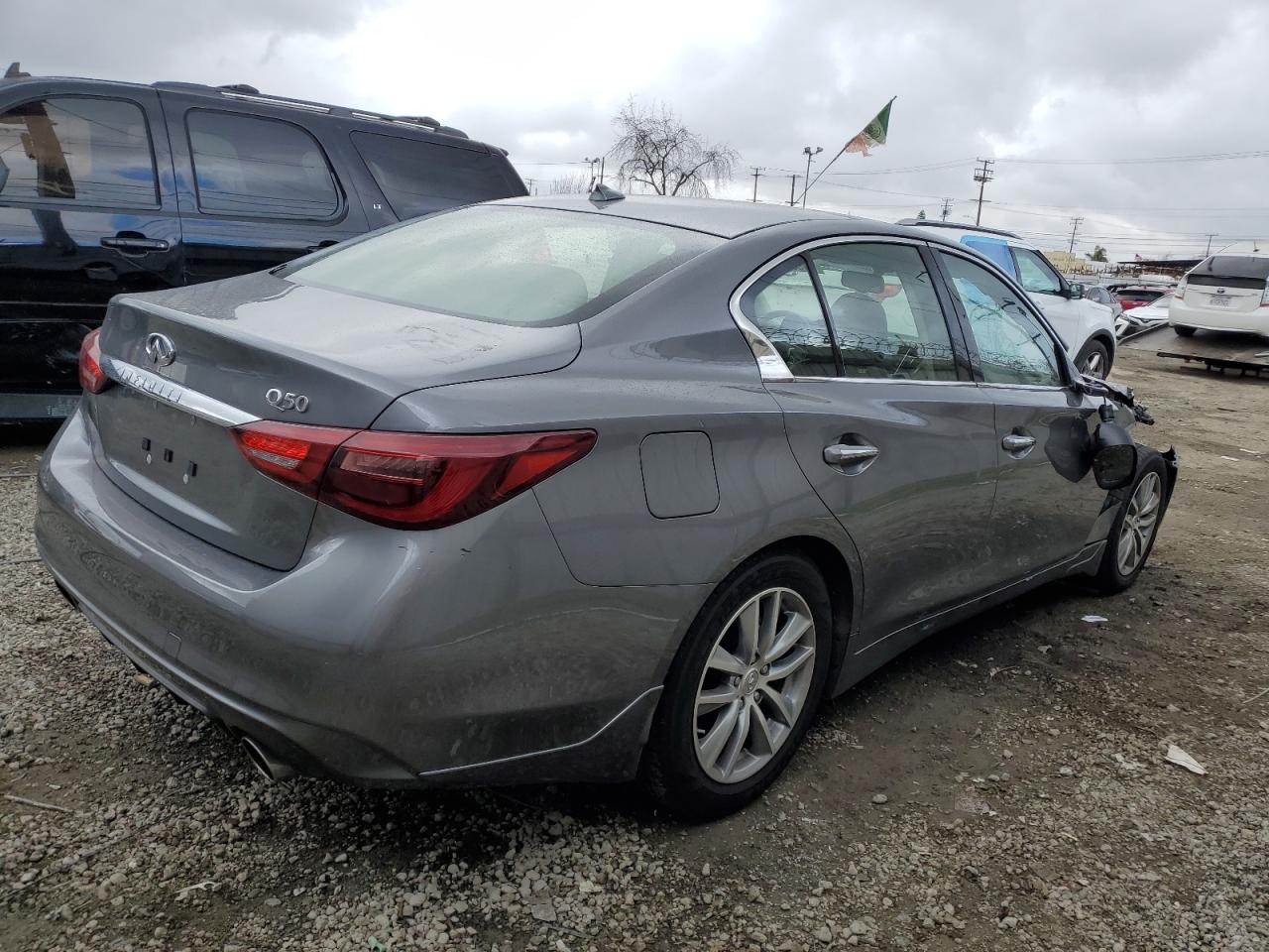 2021 Infiniti Q50 VIN JN1EV7AP1MM704558 Copart auction photo, front end / side damage thumbnail 3