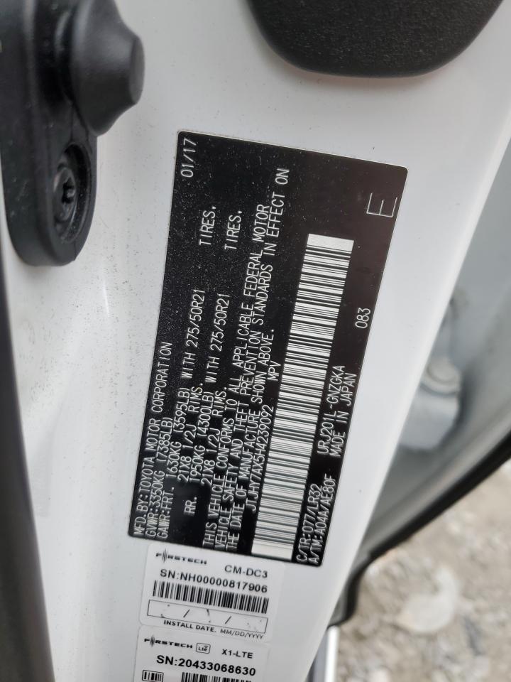 2017 Lexus LX VIN JTJHY7AX5H4239092 Copart auction photo, water/flood damage thumbnail 15