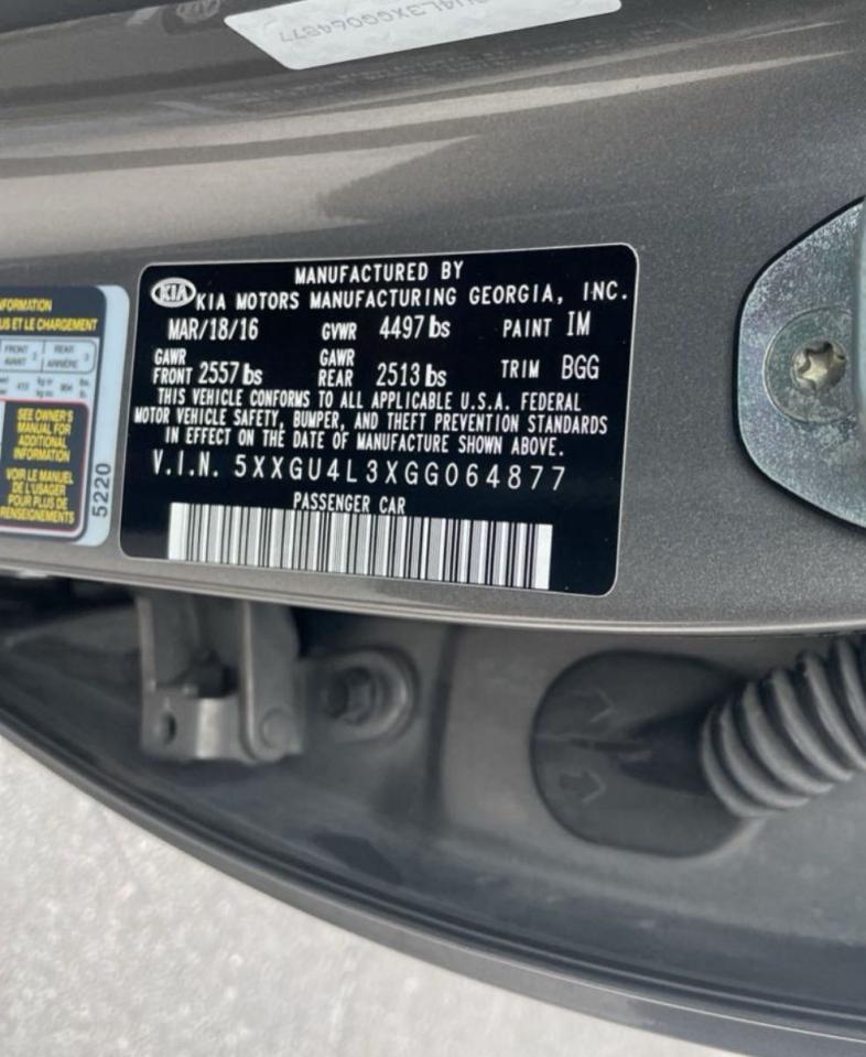 2016 KIA Optima VIN 5XXGU4L3XGG064877 Copart auction photo, minor dent/scratches / normal wear damage thumbnail 10