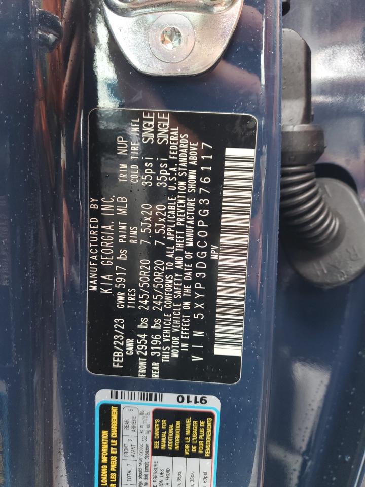 2023 KIA Telluride VIN 5XYP3DGC0PG376117 Copart auction photo, all over damage thumbnail 14