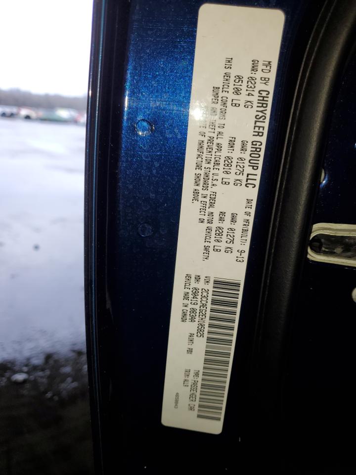2014 Chrysler 300 VIN 2C3CCAEG2EH105825 Copart auction photo, top/roof damage thumbnail 12