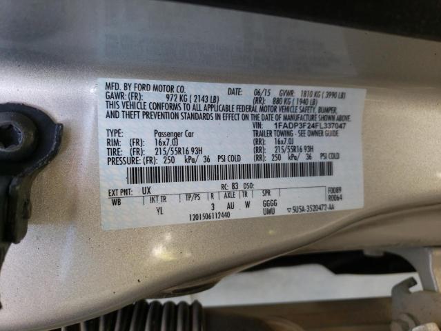 2015 Ford Focus VIN 1FADP3F24FL337047 Copart auction photo, side / front end damage thumbnail 12