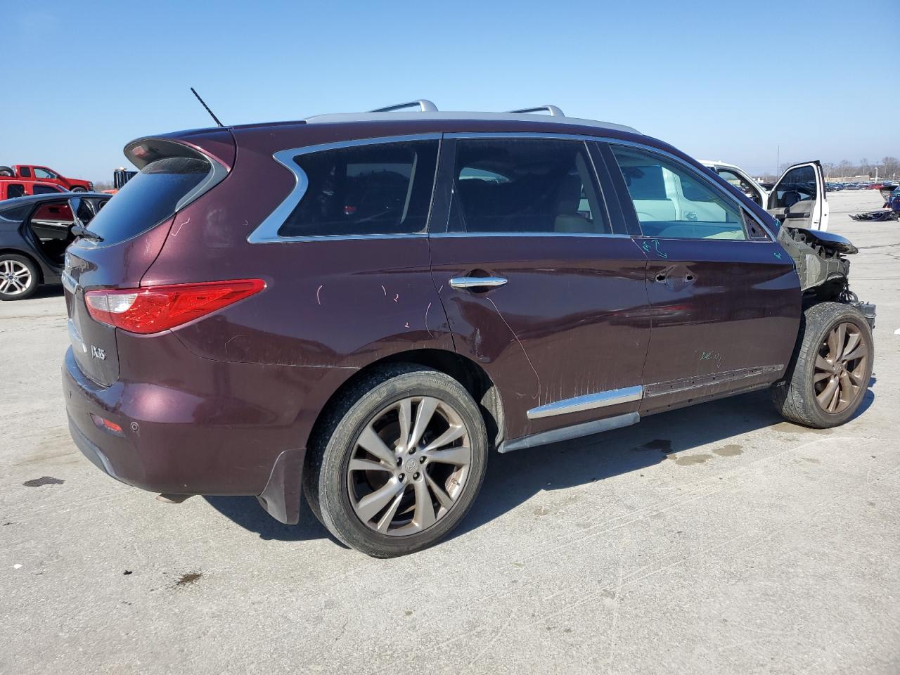 2013 Infiniti JX VIN 5N1AL0MM2DC324222 Copart auction photo, front end / side damage thumbnail 3