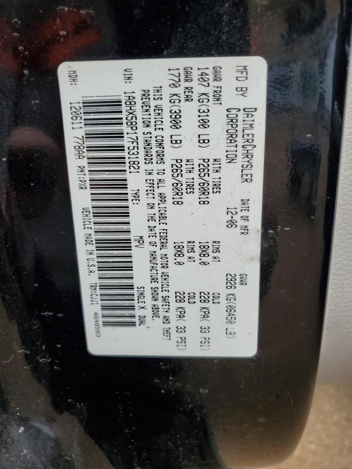 2007 Chrysler Aspen VIN 1A8HX58P17F531821 Copart auction photo, front end damage thumbnail 13