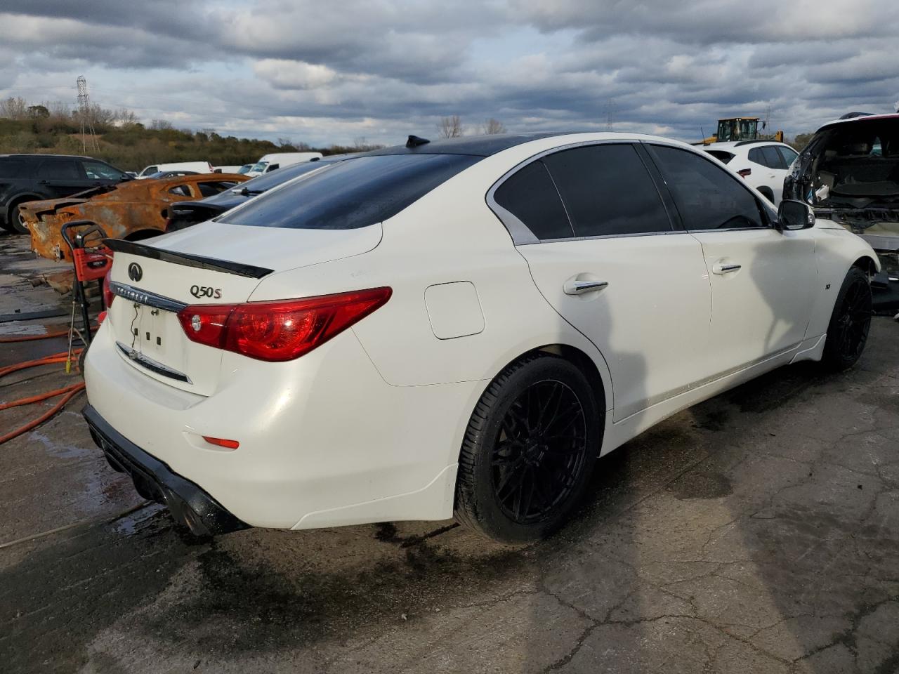 2014 Infiniti Q50 VIN JN1BV7AP2EM692618 Copart auction photo, front end damage thumbnail 3