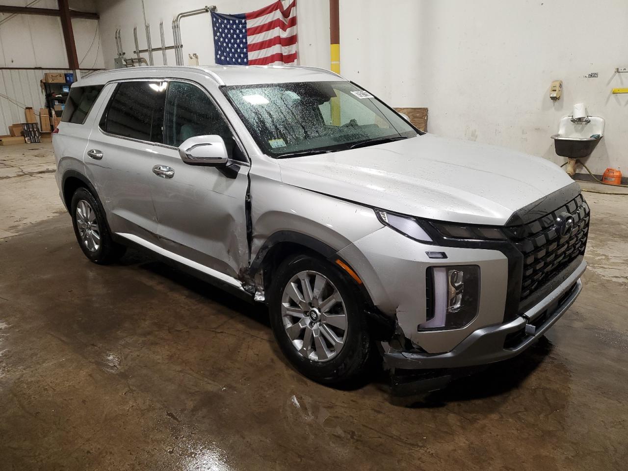 2024 Hyundai Palisade VIN KM8R2DGE6RU791596 Copart auction photo, front end / side damage thumbnail 4