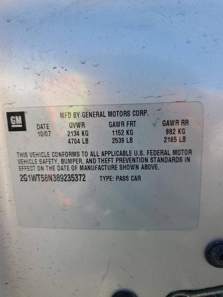 2008 Chevrolet Impala VIN 2G1WT58N389235372 Copart auction photo, rear end damage thumbnail 14