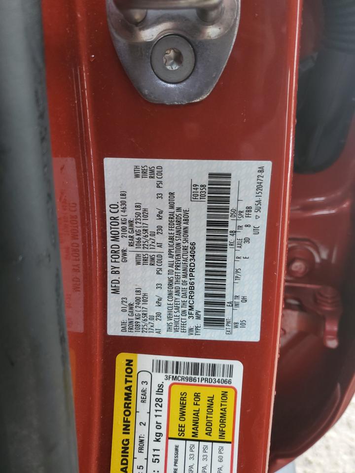 2023 Ford Bronco VIN 3FMCR9B61PRD34066 Copart auction photo, front end / side damage thumbnail 13