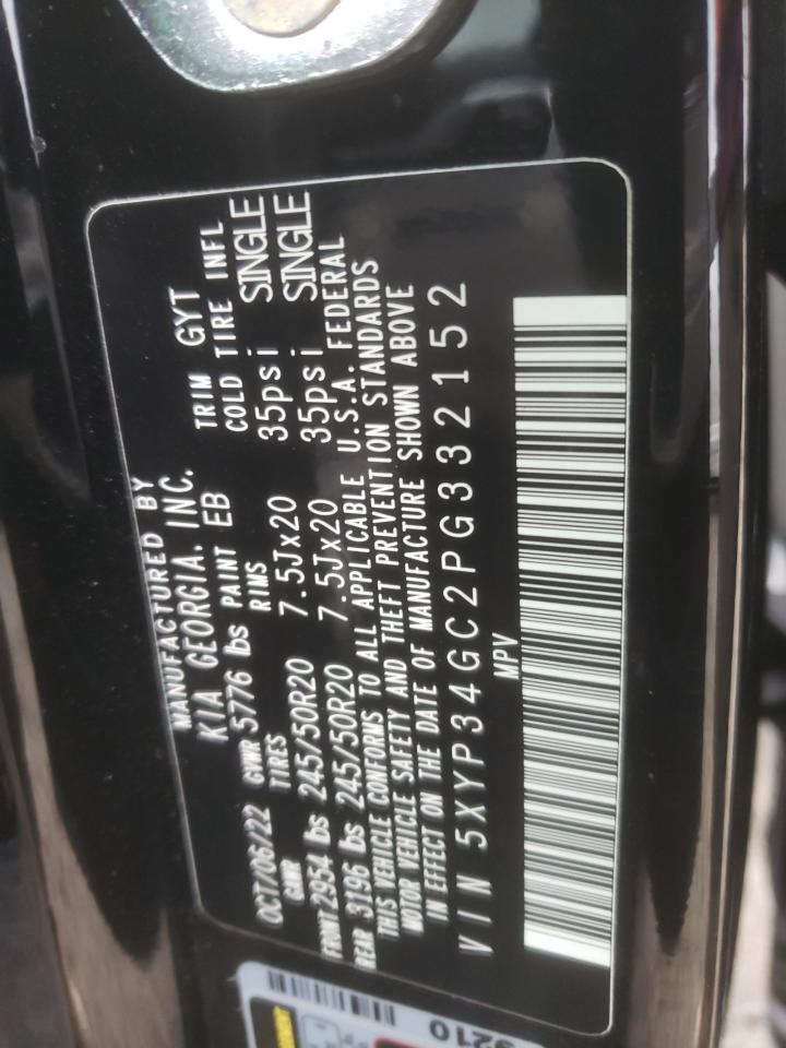 2023 KIA Telluride VIN 5XYP34GC2PG332152 Copart auction photo, front end damage thumbnail 16