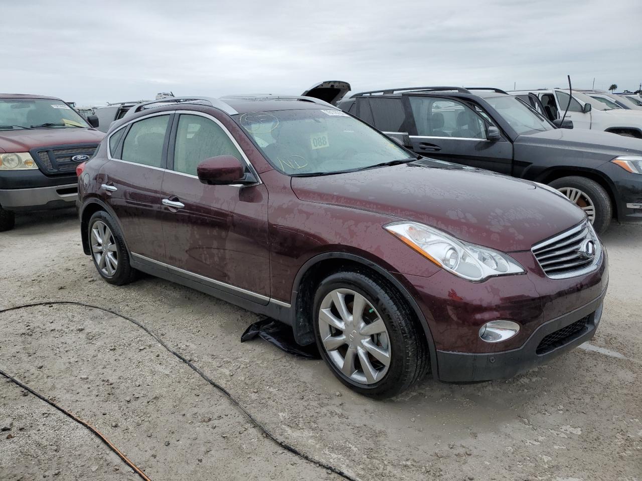 2013 Infiniti EX VIN JN1BJ0HP4DM430686 Copart auction photo, water/flood damage thumbnail 4