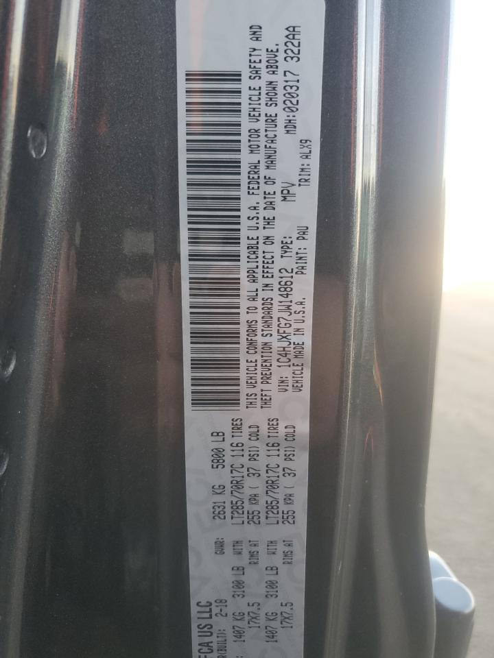 2018 Jeep Wrangler VIN 1C4HJXFG7JW148612 Copart auction photo, side damage thumbnail 12